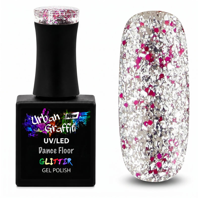 Dance Floor - UGGP-A0909 Ružovo-strieborný glitter gélový lak Urban Graffiti 15 ml