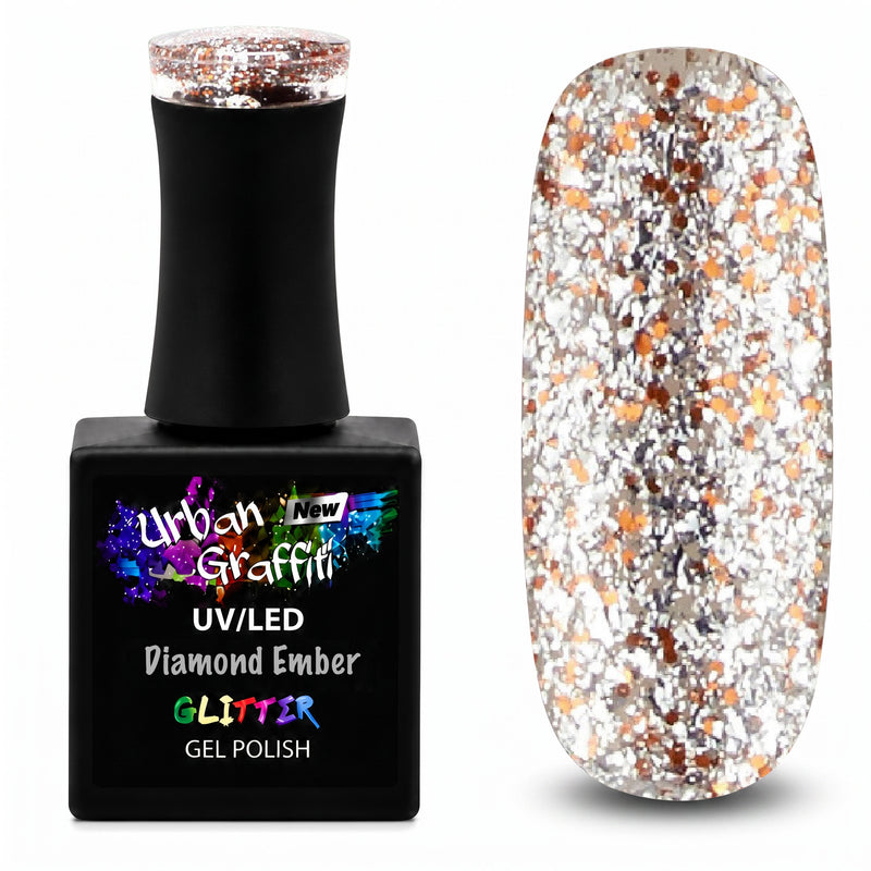 Diamond Ember - UGGP-A0911 Urban Graffiti strieborný a zlatý trblietavý gélový lak 15ml