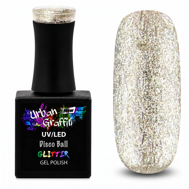 Disco Ball - UGGP-A0922 Urban Graffiti Strieborný trblietavý gélový lak 15ml