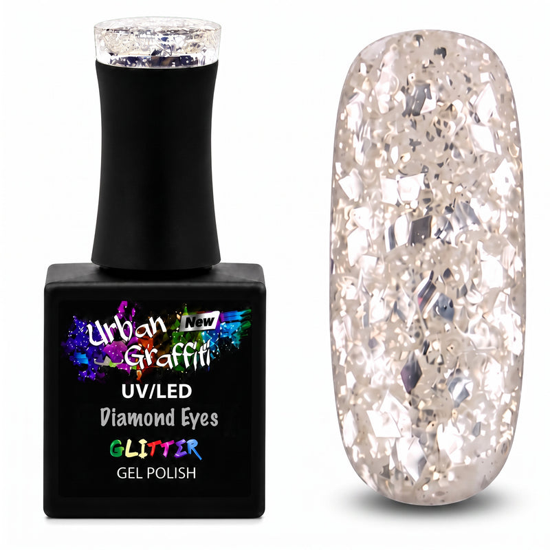 Diamond Eyes - UGGP-A0923 Urban Graffiti Strieborný trblietavý gélový lak 15ml