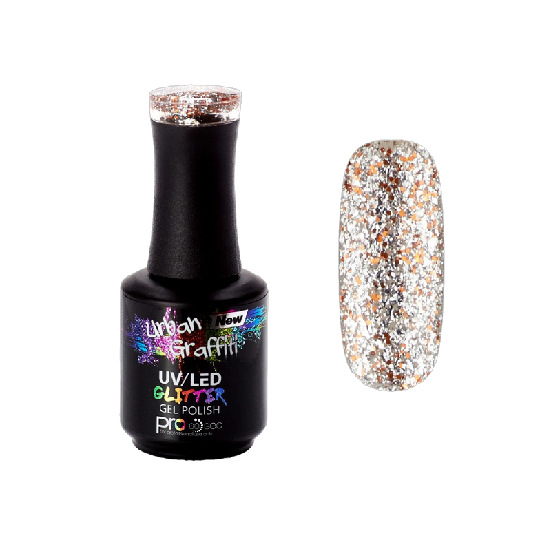 Diamond Ember - UGGP-A0911 Urban Graffiti strieborný a zlatý trblietavý gélový lak 15ml